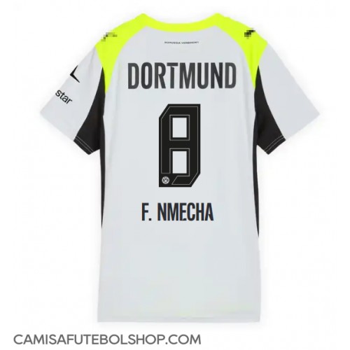 Camisa de time de futebol Borussia Dortmund Felix Nmecha #8 Replicas 2º Equipamento Feminina 2025-26 Manga Curta